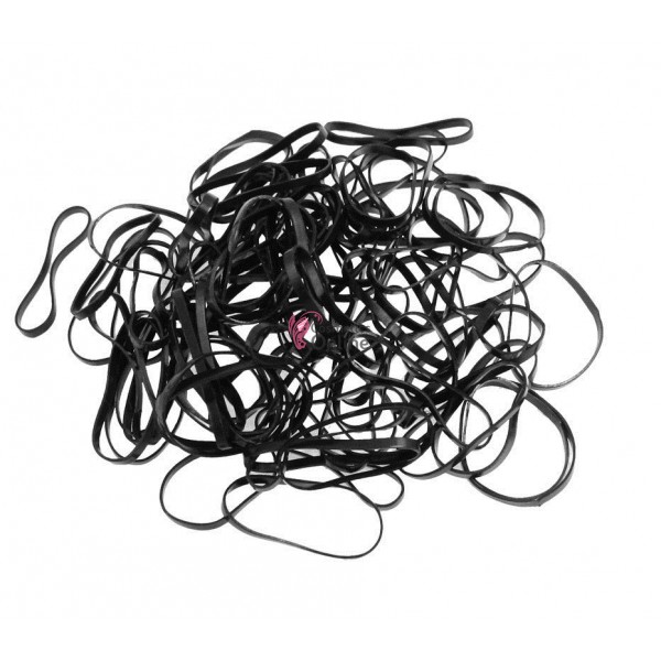 Elastice pentru codite de par RTX08, set 200 bucati - Negre Mari